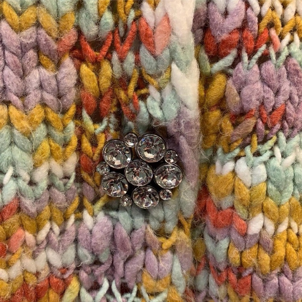 Wild Fable Multicolor Cropped Cardigan Sweater S Chunky Knit Twee Whimsical - Picture 8 of 9